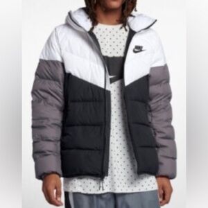 Nike Storm-FIT Jacket in white, gray, and black